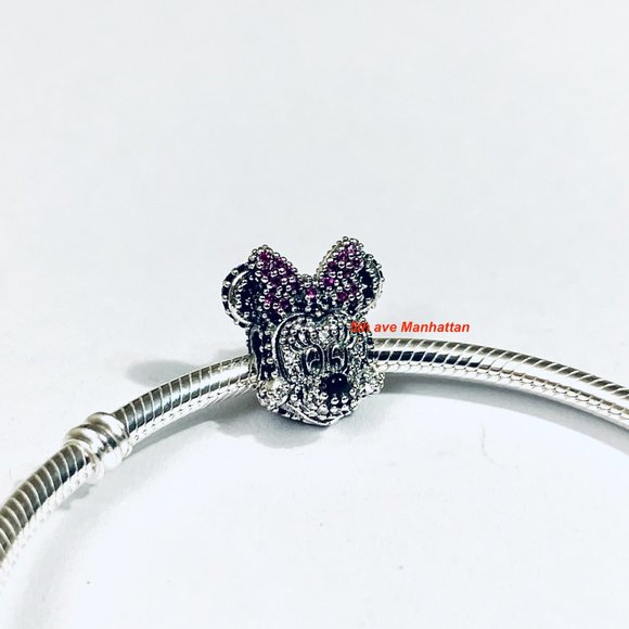 NEW Pandora Charm  Disney Minnie Mouse Pave Head - Picture 3 of 5